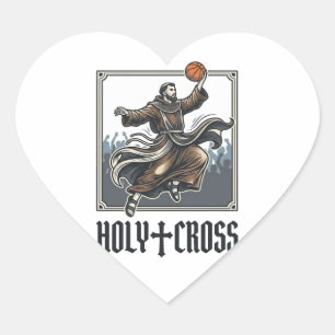 Pegatina En Forma De Corazón Camiseta religiosa de baloncesto vintage de la San