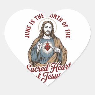 Pegatina En Forma De Corazón Camiseta Religiosa Vintage Sagrado Corazón de Jesú