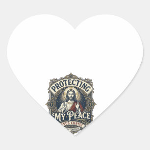 Pegatina En Forma De Corazón Camiseta Respeto Propio Límites Jesús Fe Basada De