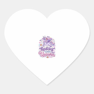 Pegatina En Forma De Corazón Camiseta Retro de Unicornio Espeluznante Unicornio