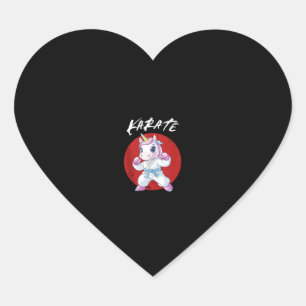 Pegatina En Forma De Corazón Camiseta sin mangas de unicornio de karate lindo