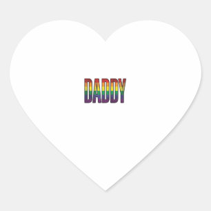 Pegatina En Forma De Corazón Camiseta T-Shirt tipografía Orgullo Daddy Arcoíris