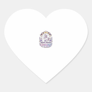 Pegatina En Forma De Corazón Camiseta Unicornio Fases Lunares Unicornio Fondo B