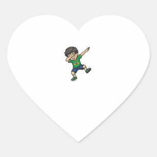 Pegatina En Forma De Corazón Camiseta Vector Vintage Chico Dab Fútbol Brasil_1