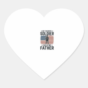Pegatina En Forma De Corazón Camiseta Vector Vintage de Padre Soldado Patriota