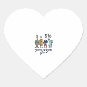 Pegatina En Forma De Corazón Camiseta Vector Vintage Desfile de Gansos Patrióti