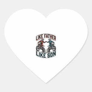 Pegatina En Forma De Corazón Camiseta Vector Vintage Motocross De Padre a Hijo