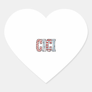 Pegatina En Forma De Corazón Camiseta vectorial con nombre CICI patriótico vint