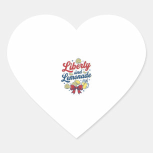Pegatina En Forma De Corazón Camiseta vectorial de limón patriótico Libertad y 
