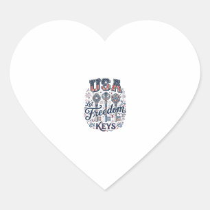 Pegatina En Forma De Corazón Camiseta vectorial patriótica USA Deja libertad Cl
