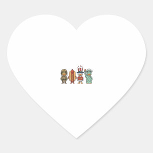 Pegatina En Forma De Corazón Camiseta vectorial vintage de pato patriótico y pe