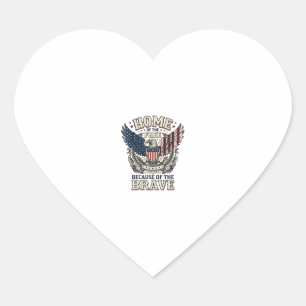 Pegatina En Forma De Corazón Camiseta Vintage Águila Patriótica Hogar de los Li