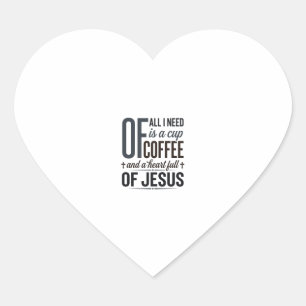 Pegatina En Forma De Corazón Camiseta Vintage de Diseño de Cita de Jesús Café C