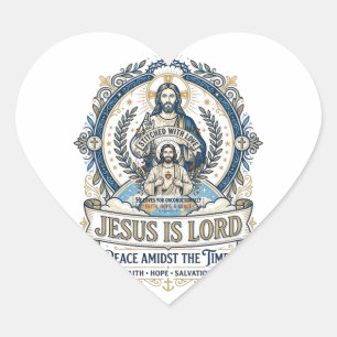 Pegatina En Forma De Corazón Camiseta vintage de escatología profética de Jesús