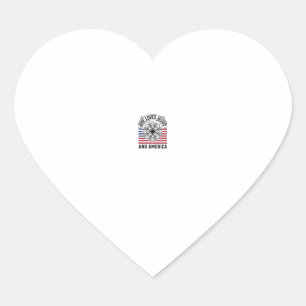 Pegatina En Forma De Corazón Camiseta vintage de flores cristianas patrióticas