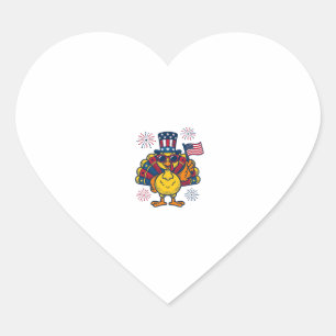 Pegatina En Forma De Corazón Camiseta Vintage de Fuegos Artificiales de Pavo Pa