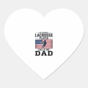 Pegatina En Forma De Corazón Camiseta Vintage de Papá de Lacrosse Divertida Ban