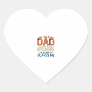Pegatina En Forma De Corazón Camiseta Vintage Diseño de Ingeniero Papá Nada Me