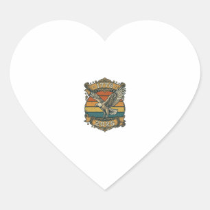 Pegatina En Forma De Corazón Camiseta Vintage Eagle 1776 2026 Patriótica Retro