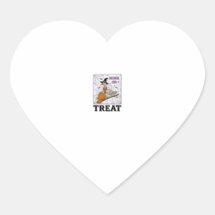 Pegatina En Forma De Corazón Camiseta Vintage Honk Or Treat Bruja Ganso Hallowe