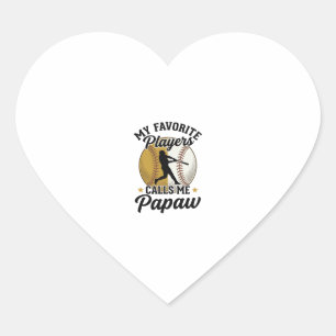 Pegatina En Forma De Corazón Camiseta Vintage Jugadores Favoritos de Papaw Béis