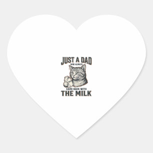 Pegatina En Forma De Corazón Camiseta Vintage Papá Gato Divertido Volvió Con La