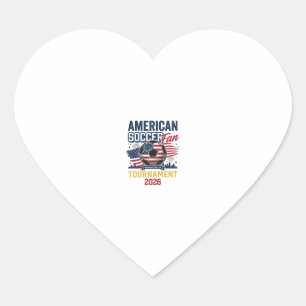 Pegatina En Forma De Corazón Camiseta Vintage Torneo de Fútbol Americano 2026 