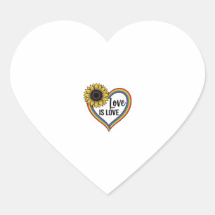 Pegatina En Forma De Corazón Camiseta Vintage Vector Corazón de Girasol Amor Es