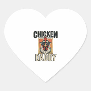 Pegatina En Forma De Corazón Camiseta Vintage Vector de Gallo Divertido Papá Po