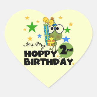 Pegatina En Forma De Corazón Camisetas de 2º cumpleaños y regalos de Rana de am