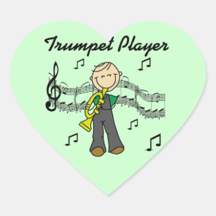 Pegatina En Forma De Corazón Camisetas de figura de hombre tocando trompeta y r