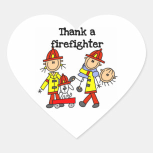 Pegatina En Forma De Corazón Camisetas y regalos de Agradece a un Bombero