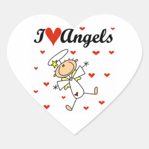 Pegatina En Forma De Corazón Camisetas y regalos de ángeles que amo