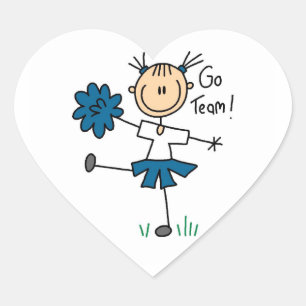 Pegatina En Forma De Corazón Camisetas y regalos de animadora del equipo Go Blu