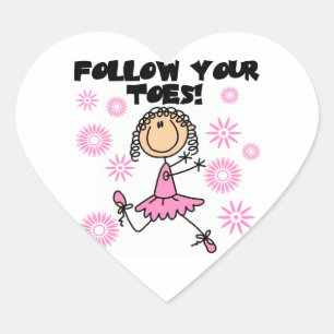 Pegatina En Forma De Corazón Camisetas y regalos de bailarina sigue tus dedos d