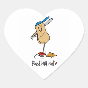 Pegatina En Forma De Corazón Camisetas y regalos de Baseball Nut