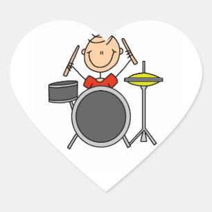 Pegatina En Forma De Corazón Camisetas y regalos de baterista masculino con fig
