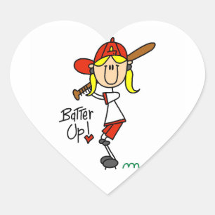 Pegatina En Forma De Corazón Camisetas y regalos de béisbol para niñas Batter U