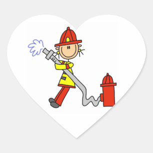Pegatina En Forma De Corazón Camisetas y regalos de bombera con manguera