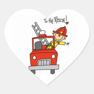 Pegatina En Forma De Corazón Camisetas y regalos de bombero al rescate