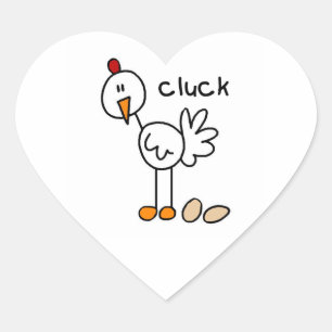 Pegatina En Forma De Corazón Camisetas y regalos de pollo con figuras de palito