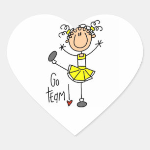 Pegatina En Forma De Corazón Camisetas y regalos de porrista con figura de pali