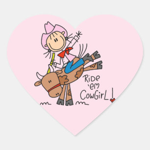 Pegatina En Forma De Corazón Camisetas y regalos de Ride Em Cowgirl