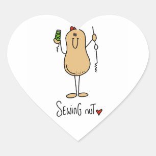 Pegatina En Forma De Corazón Camisetas y regalos de Sewing Nut