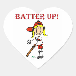Pegatina En Forma De Corazón Camisetas y regalos de softball para niñas con tex