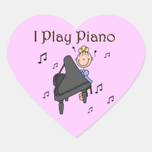Pegatina En Forma De Corazón Camisetas y regalos de Toco el piano