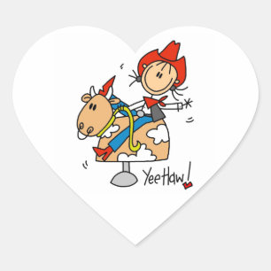 Pegatina En Forma De Corazón Camisetas y regalos de vaquera con figura de palo