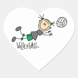 Pegatina En Forma De Corazón Camisetas y regalos de voleibol de chicas con figu