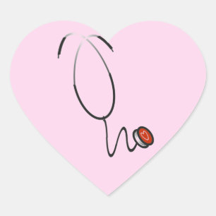 Pegatina En Forma De Corazón Camisetas y regalos del estetoscopio
