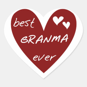 Pegatina En Forma De Corazón Camisetas y regalos del mejor granma del corazón r